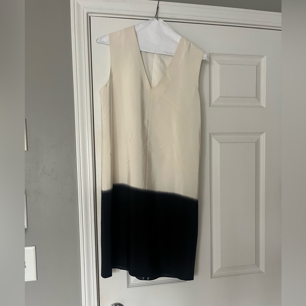 Black and cream silk shift Tibi dress